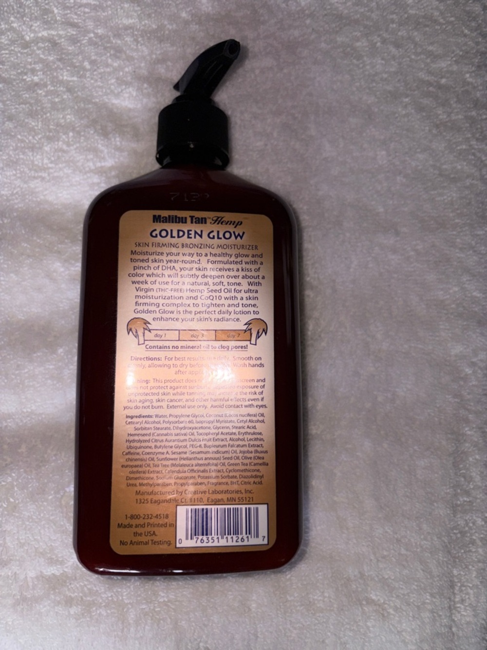Malibu Hemp Golden Glow Skin Firming Bronzing Moisturizer - Brown, Gold, Black - Picture 2 of 2